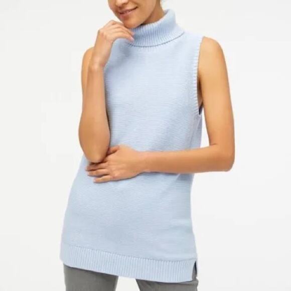 J. Crew baby blue sleeveless knit turtleneck size XS - Picture 1 of 6